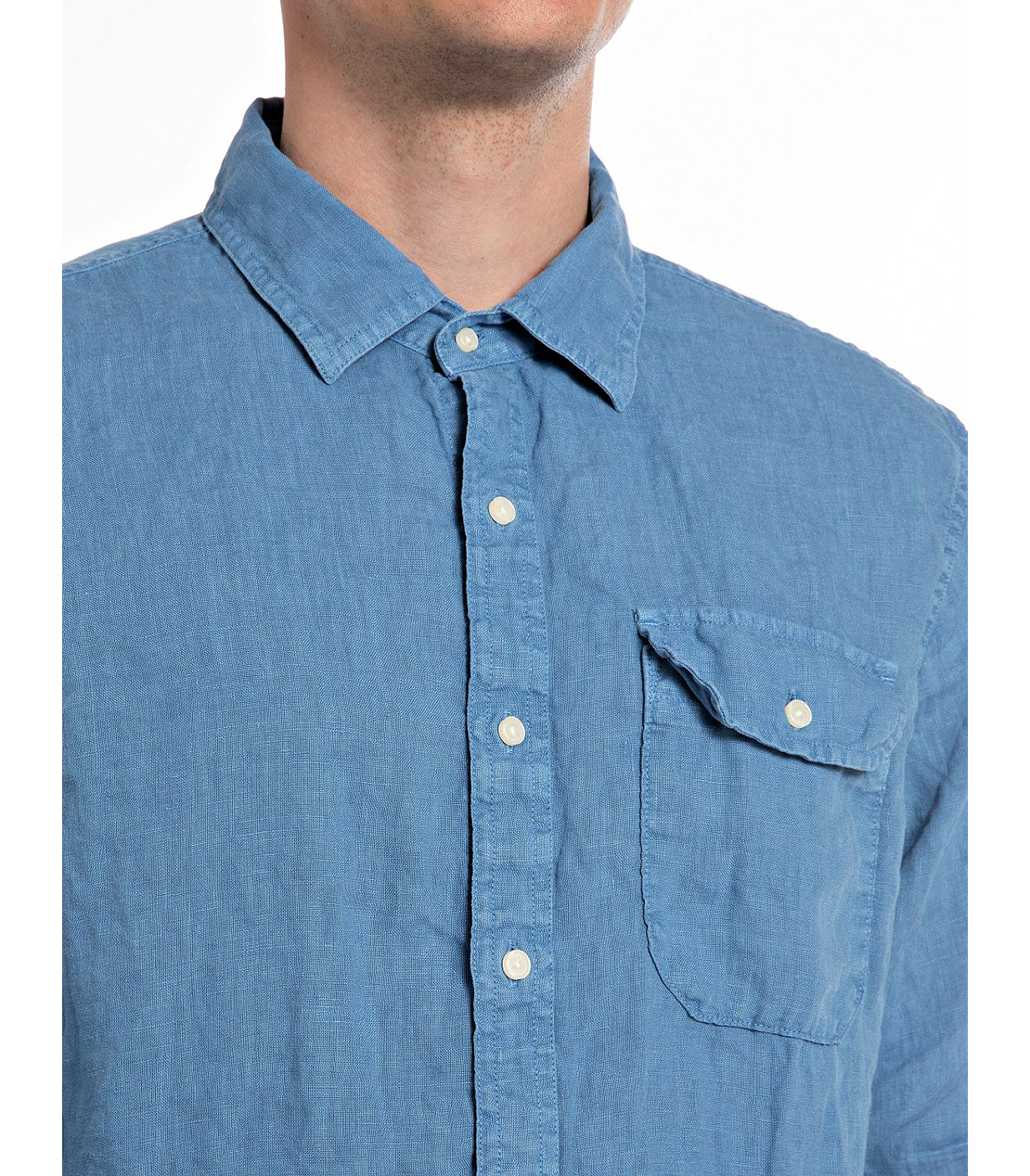 リネンレギュラーフィットシャツ 詳細画像 ライトインディゴ 3